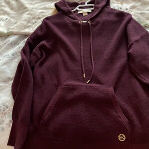 Michael Kors Burgundy hoodie waffle knit Sweater